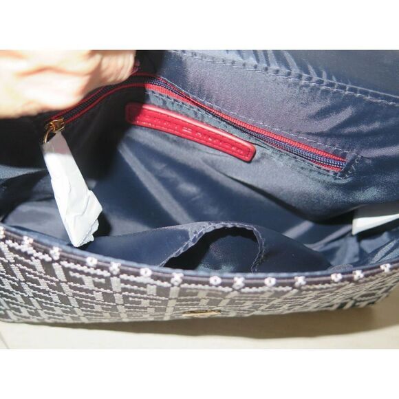 Tommy Hilfiger 69J5108 001 Black/White "TH" Monogram Crossbody Satchel Bag $108+ - Picture 7 of 11